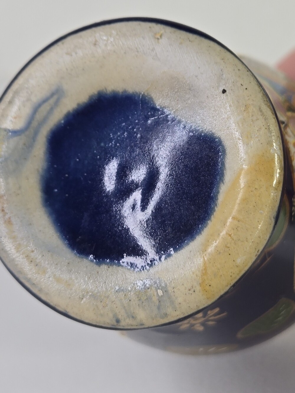 VTG Japanese Satsuma Style Vase Cobalt Blue Gold Hand Painted Geisha Moriage‎ - Picture 7 of 17